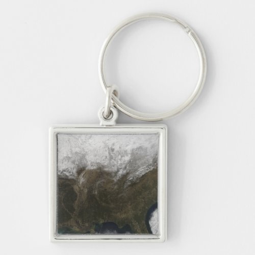 Snow cover over the United States Keychain