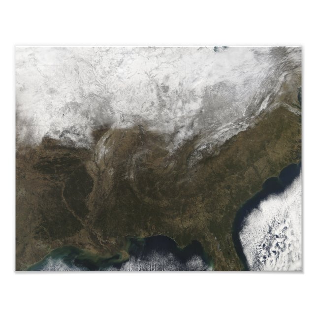 Snow cover over the United States Photo Print (Front)