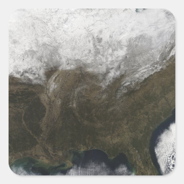 Snow cover over the United States Square Sticker (Front)