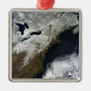 Snow cover stretching from Canada Metal Ornament