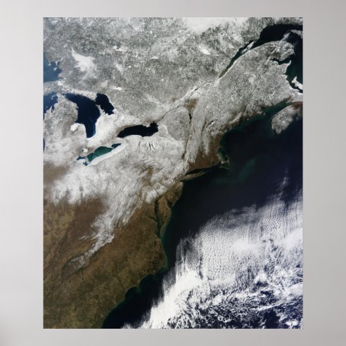 Snow cover stretching from Canada Poster