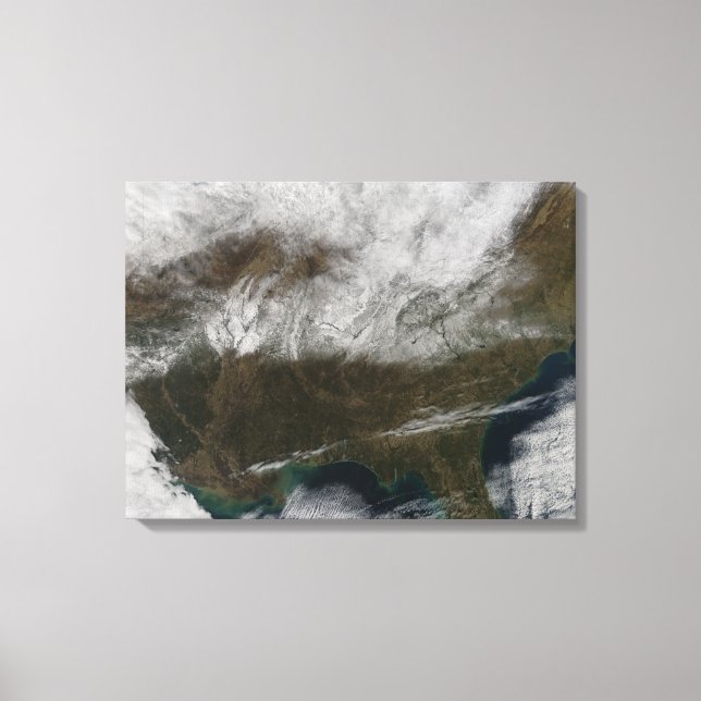 Snow cover stretching from northeastern Texas Canvas Print (Front)