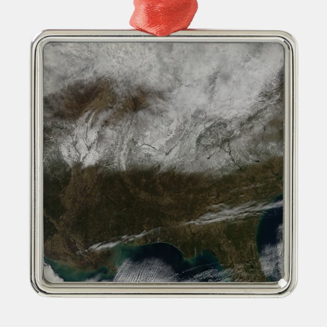 Snow cover stretching from northeastern Texas Metal Ornament (Front)