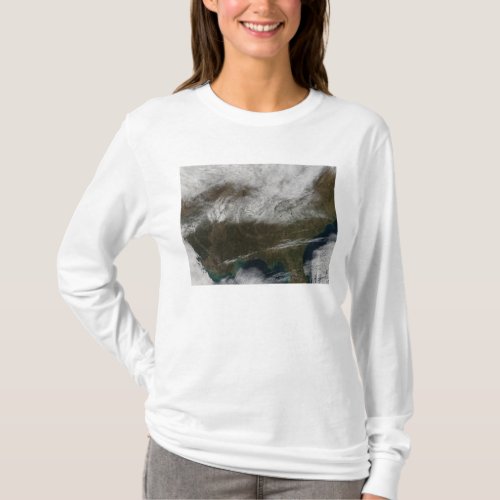 Snow cover stretching from northeastern Texas T_Shirt