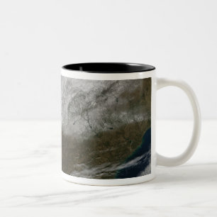 Snow cover stretching from northeastern Texas Two-Tone Coffee Mug