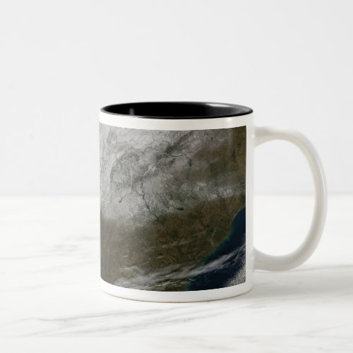 Snow cover stretching from northeastern Texas Two_Tone Coffee Mug