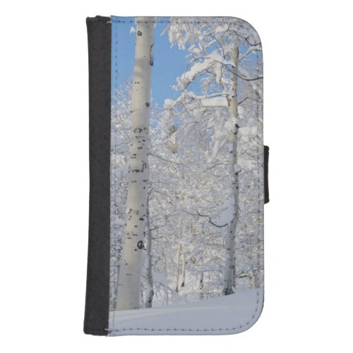 Snow_Covered Aspens Beartrap_Desolation Ridge Wallet Phone Case For Samsung Galaxy S4