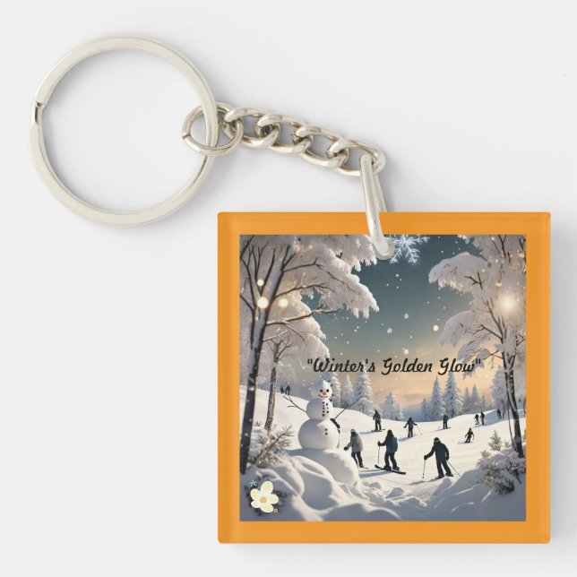 "Snow Covered Bliss" Keychain (Front)