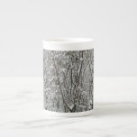 Snow Covered Branches Winter Abstract Bone China Mug