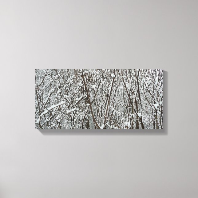 Snow Covered Branches Winter Abstract Canvas Print (Front)