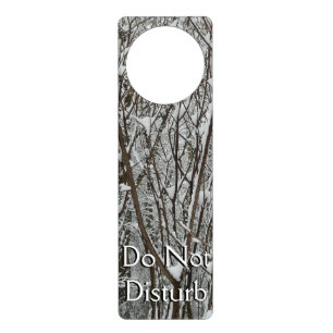 Snow Covered Branches Winter Abstract Door Hanger