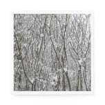 Snow Covered Branches Winter Abstract Napkins