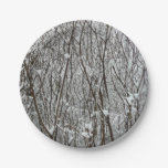 Snow Covered Branches Winter Abstract Paper Plates