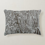 Snow Covered Branches Winter Decorative Pillow