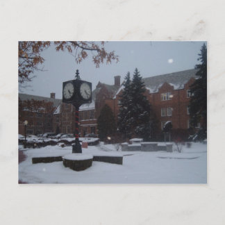 Snow covered campus postcard