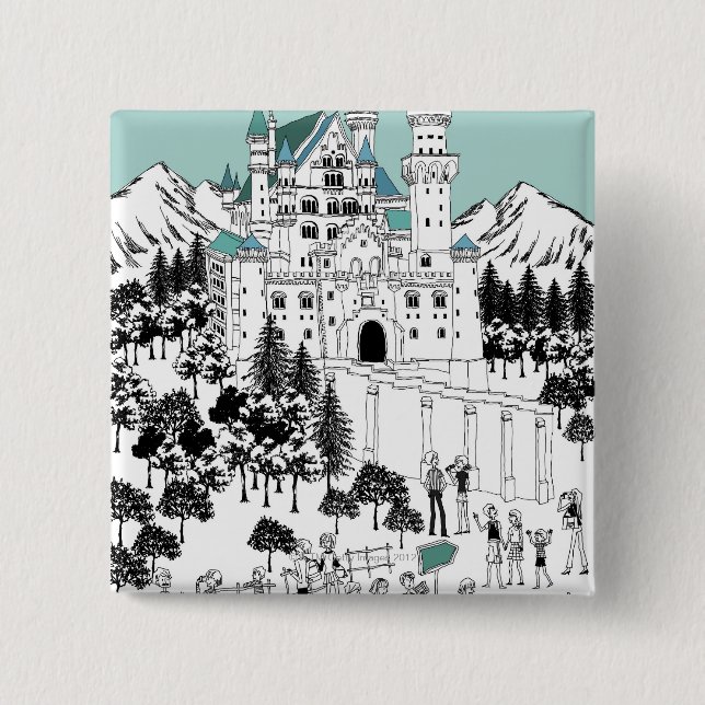 Snow Covered Castle Button (Front)
