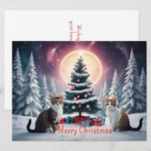 Snow Covered Christmas Tree with Cats (Front/Back)