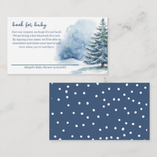 Snow Covered Evergreen Book for Baby Baby Shower Enclosure Card
