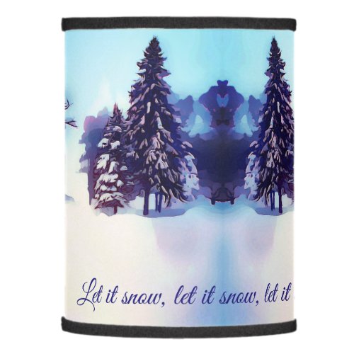 Snow Covered Evergreens Oil_look Lamp Shade