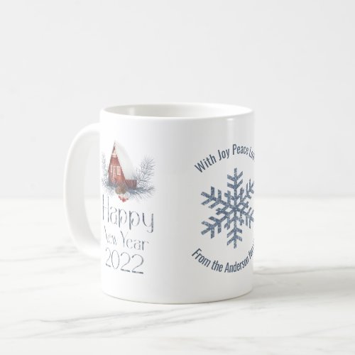 Snow_Covered Fairy House Happy New Year 2022 Coffee Mug