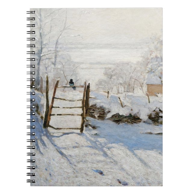 Snow-Covered Fence Winter Light Notebook (Front)