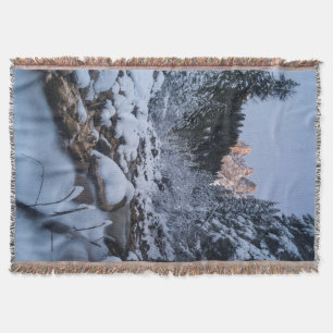 Snow-covered Geisler Mountain Range Throw Blanket