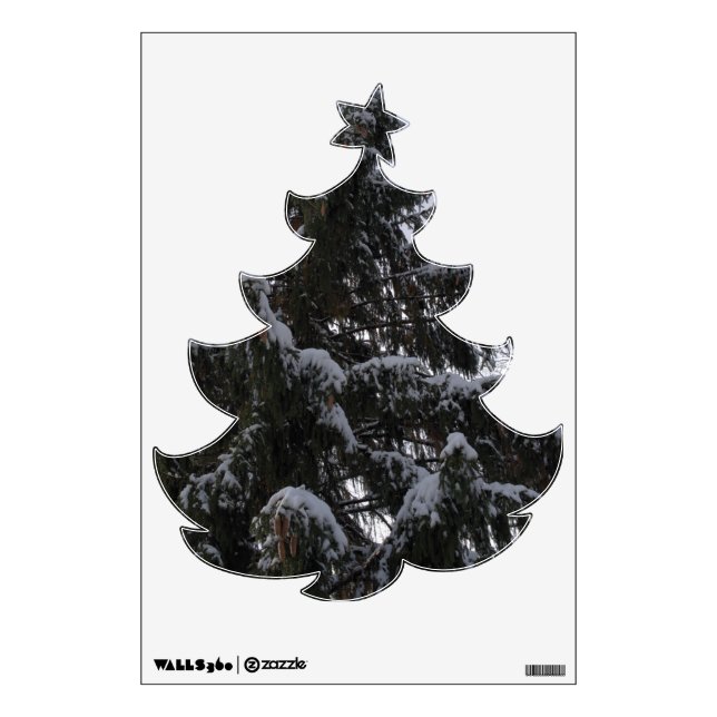 Snow Covered Green Spruce Cones Wall Decal (Front)