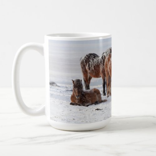 Snow Covered Icelandic Horses Coffee Mug