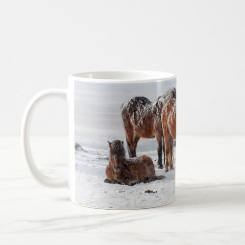 Snow Covered Icelandic Horses Coffee Mug