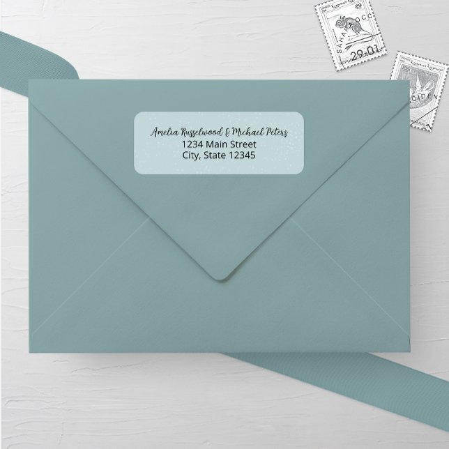 Snow Covered Light Blue Wedding Address Label (Creator Uploaded)