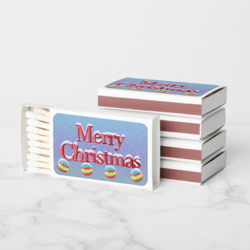 Snow Covered Merry Christmas Hanging Ornaments  Matchboxes