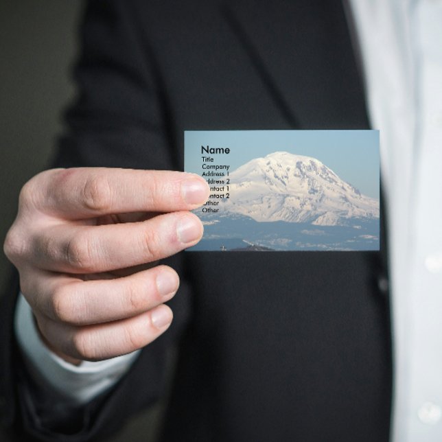 Snow Covered Mount Adams Landscape Business Card (In Situ)