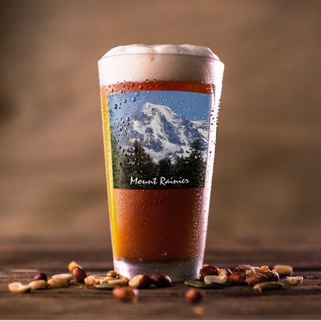 Snow Covered Mount Rainier Landscape Glass (In Situ)