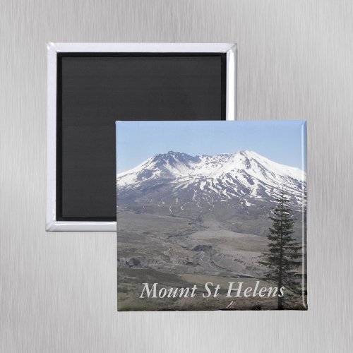 Snow Covered Mount St Helens Volcano Magnet