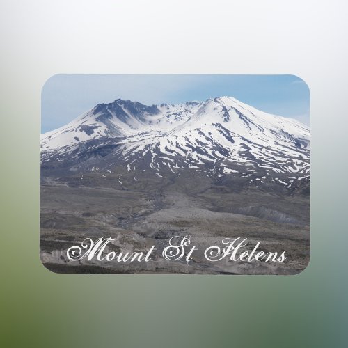 Snow Covered Mount St Helens Volcano Magnet