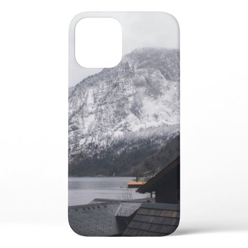 SNOW-COVERED MOUNTAIN NEAR BODY OF WATER iPhone 12 CASE
