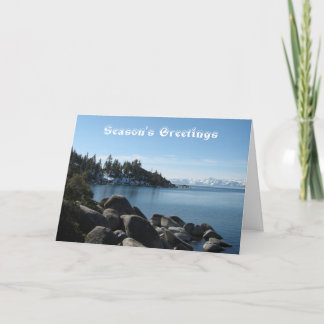 Snow Covered Mountains Scenic Lake Tahoe Christmas Holiday Card