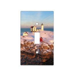 Snow Covered Nubble Lighthouse Light Switch Cover