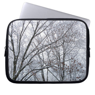 Snow-covered Oak Tree Laptop Sleeve