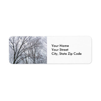 Snow-covered Oak Tree return address label
