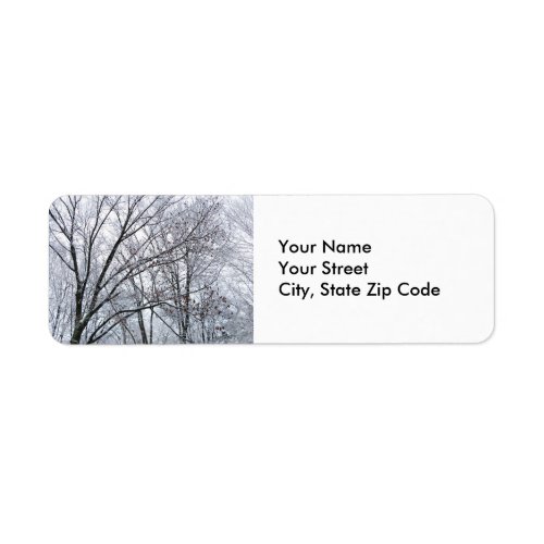 Snow_covered Oak Tree return address label