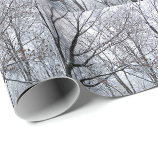 Snow-covered Oak Tree Wrapping Paper