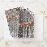 Snow Covered Oak Trees Pocket Folder