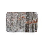 Snow Covered Oak Trees Winter Nature Photography Bath Mat