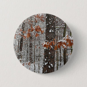 Snow Covered Oak Trees Winter Nature Photography Button