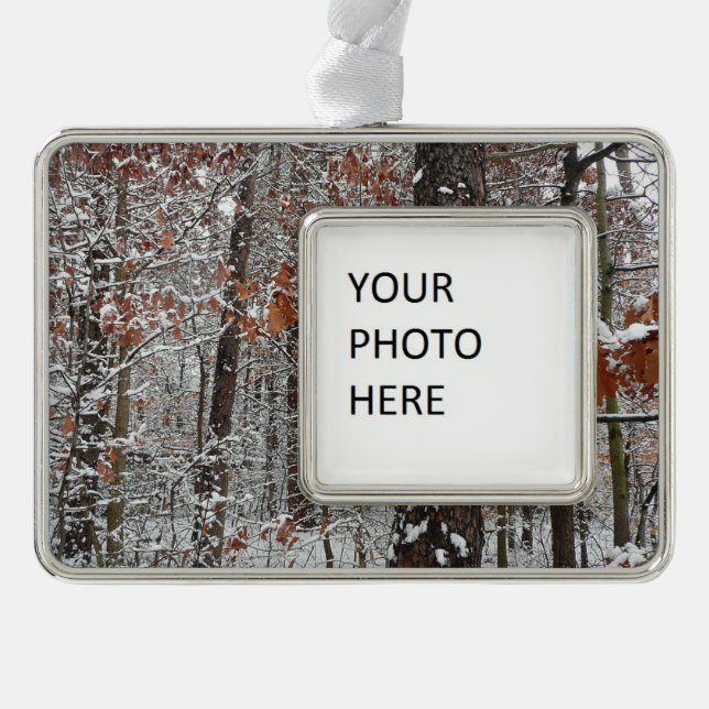 Snow Covered Oak Trees Winter Nature Photography Christmas Ornament (Front)