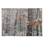 Snow Covered Oak Trees Winter Nature Photography Cloth Placemat