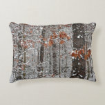 Snow Covered Oak Trees Winter Nature Photography Decorative Pillow