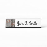 Snow Covered Oak Trees Winter Nature Photography Desk Name Plate