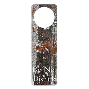 Snow Covered Oak Trees Winter Nature Photography Door Hanger